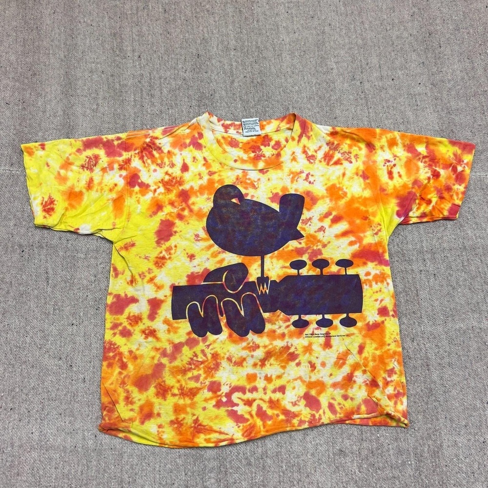 Vintage Woodstock Shirt Mens XL Orange 1994 Tie Dye